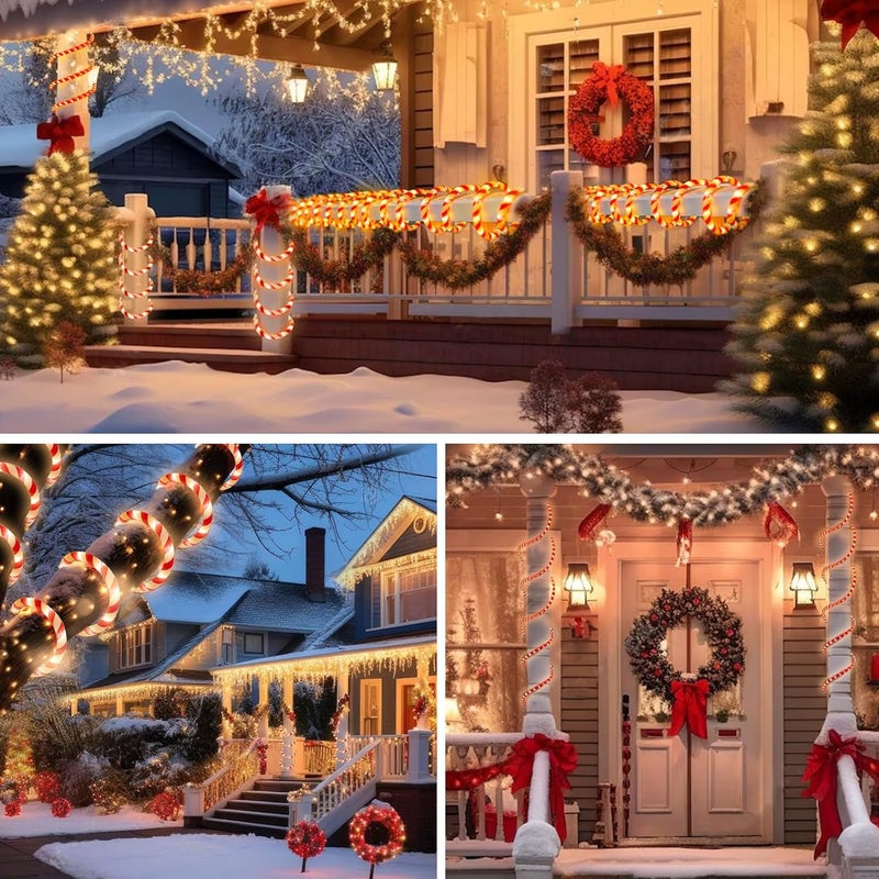 Vigdur Christmas Candy Cane Rope Lights - 18FT LED Rope Lights Outdoor Waterproof Decorative Christmas Lights for Holiday Party Home Patio Indoor Xmas Decorations(216 LEDs) - Image 3